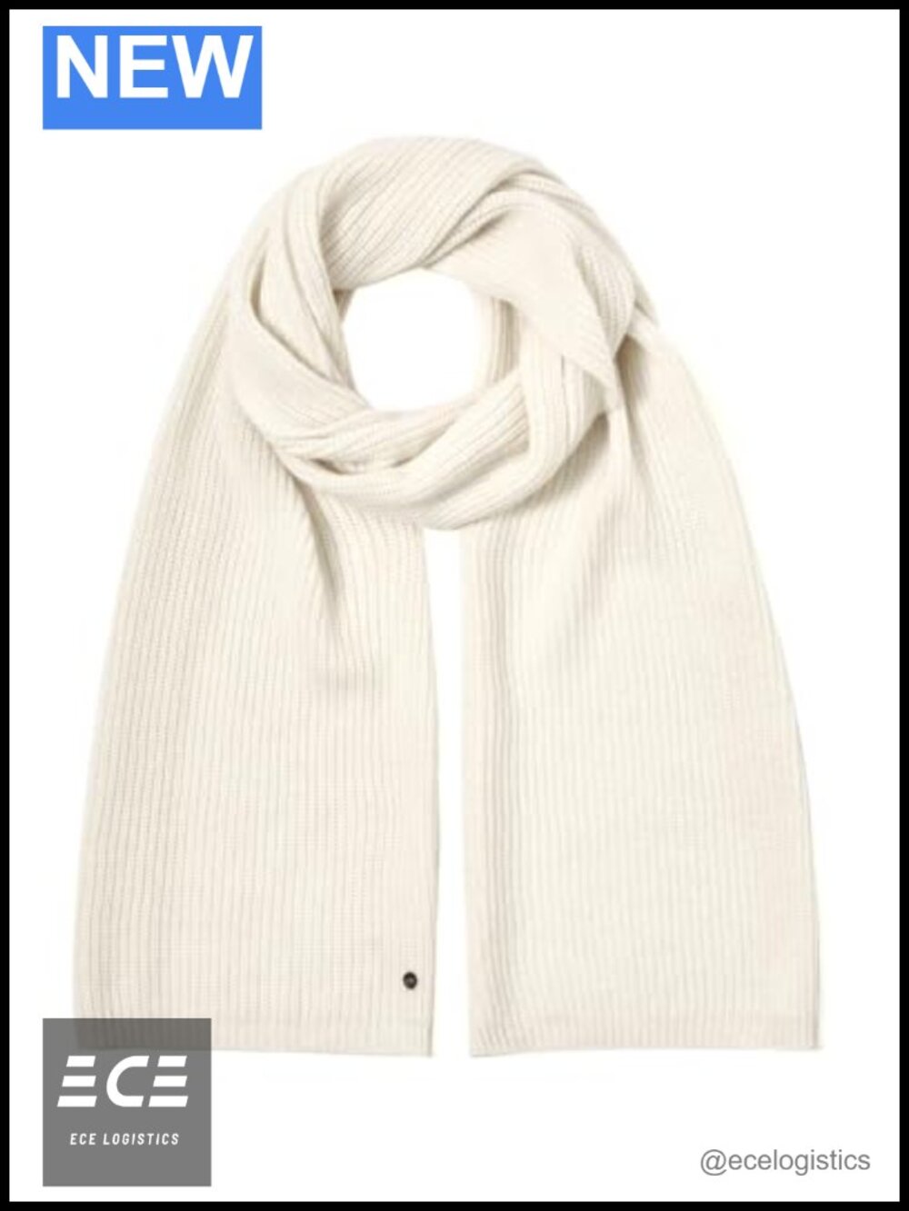 100% Pure Cashmere Rib Knit Scarf Women Lightweight Winter Wrap